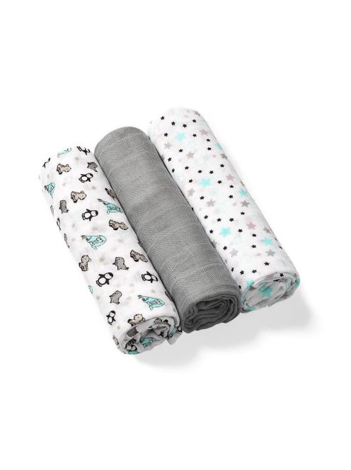 BabyOno bambusz textilpelenka színes 3db - szürke 397/02