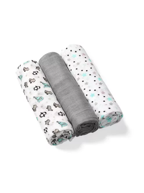 BabyOno bambusz textilpelenka színes 3db - szürke 397/02