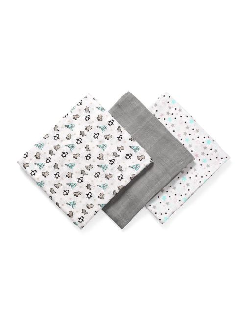 BabyOno bambusz textilpelenka színes 3db - szürke 397/02