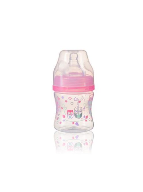 BabyOno Cumisüveg műanyag, szélesnyakú, Anti-Colic, 120ml, rózsaszín, 402/02