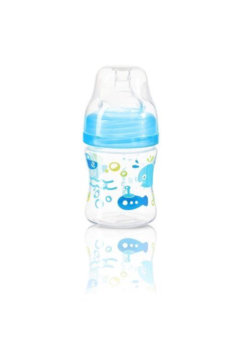 BabyOno Cumisüveg műanyag, szélesnyakú, Anti-Colic, 120ml, kék, 402/03