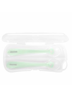 Kikkaboo etetőkanál szilikon tartóban, 2db - menta