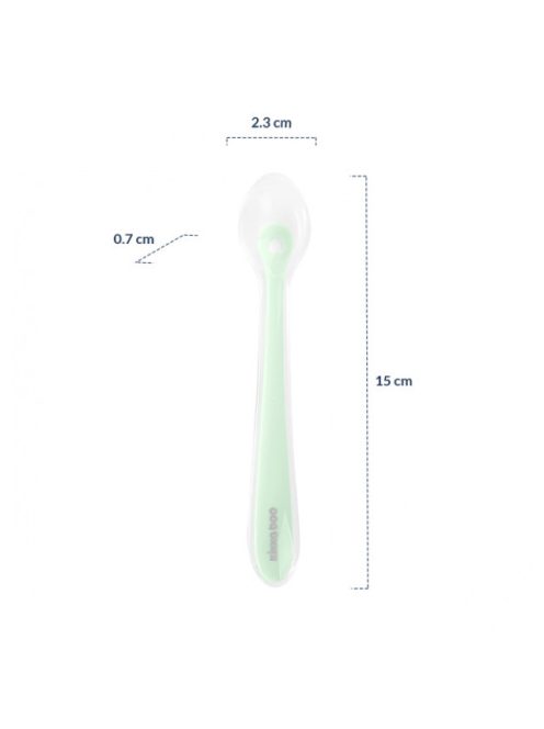 Kikkaboo etetőkanál szilikon tartóban, 2db - menta