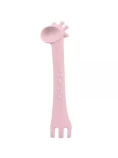 Kikkaboo Zsiráfos szilikon etetőkanál - pink