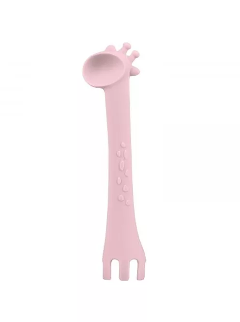 Kikkaboo Zsiráfos szilikon etetőkanál - pink
