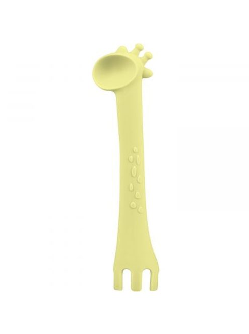 Kikkaboo Zsiráfos szilikon etetőkanál - sárga