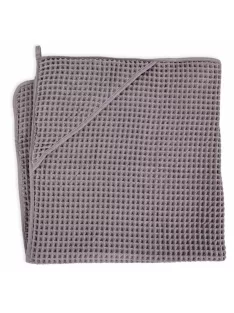 Ceba Kapucnis fürdőlepedő 100x100 cm gofri - hamuszürke