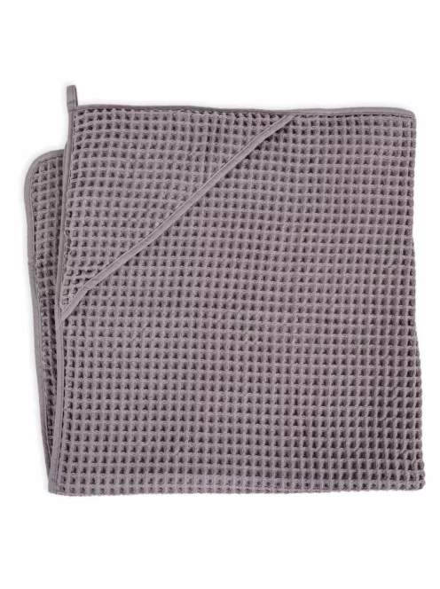 Ceba Kapucnis fürdőlepedő 100x100 cm gofri - hamuszürke