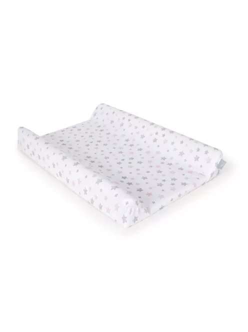 Ceba pelenkázólap huzat pamut (50x70-80) 2db/csomag - sötétszürke pink csillagos