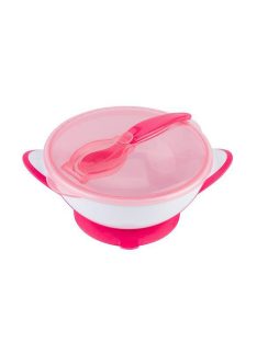   BabyOno tányér - tapadó aljú, fedeles, kanállal rózsaszín 1063/03