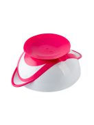 BabyOno Tányér, tapadó aljú, fedeles, kanállal, rózsaszín, 1063/03