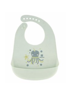 Kikkaboo nagy, szilikon előke, octopus - zöld
