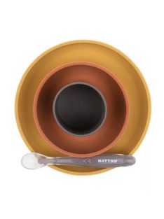   Nattou szilikon étkészlet 4 részes pohárral - curry-terrakotta