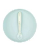 Nattou  szilikon étkészlet 2 részes lapostányérral - kék-zöld