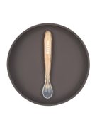 Nattou szilikon étkészlet 2 részes lapostányérral - padlizsán-barack