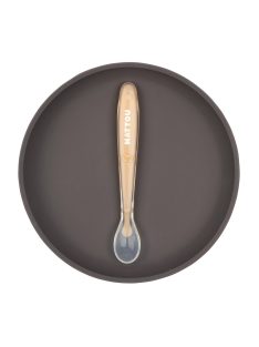   Nattou szilikon étkészlet 2 részes lapostányérral - padlizsán-barack