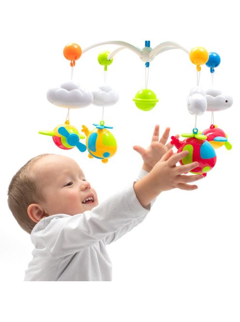 Baby Mix - Zenélő-forgó, projektoros, távirányítóval, Repülő és helikopter