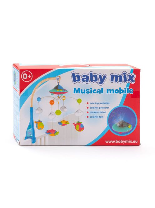 Baby Mix - Zenélő-forgó, projektoros, távirányítóval, Repülő és helikopter