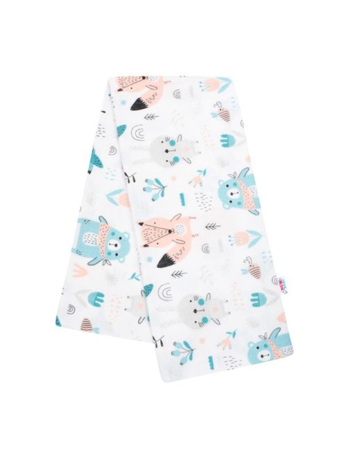 New Baby pelenka flanel Állatkák - fehér
