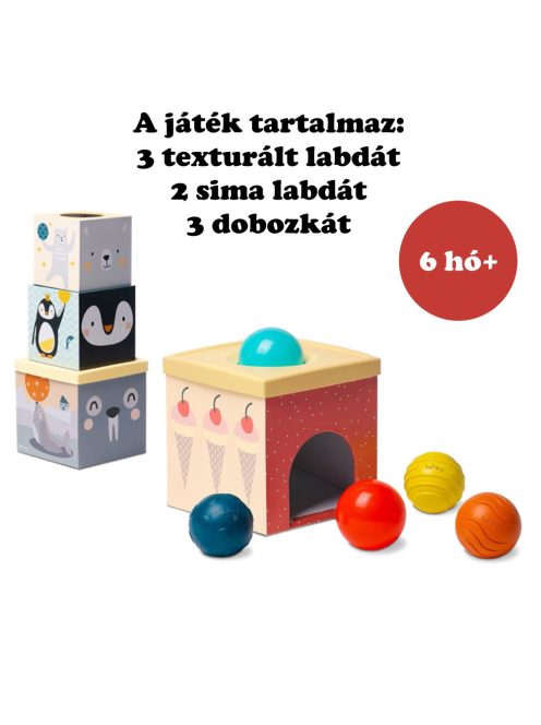 Taf Toys kockapiramis - Északi Sark érzékfejlesztő labdákkal  12735