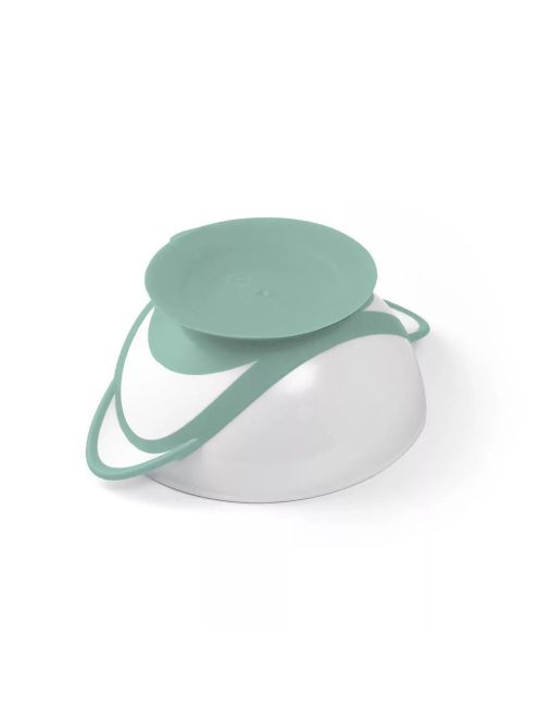 BabyOno Tányér, tapadó aljú, fedeles, kanállal, zöld, 1063/04