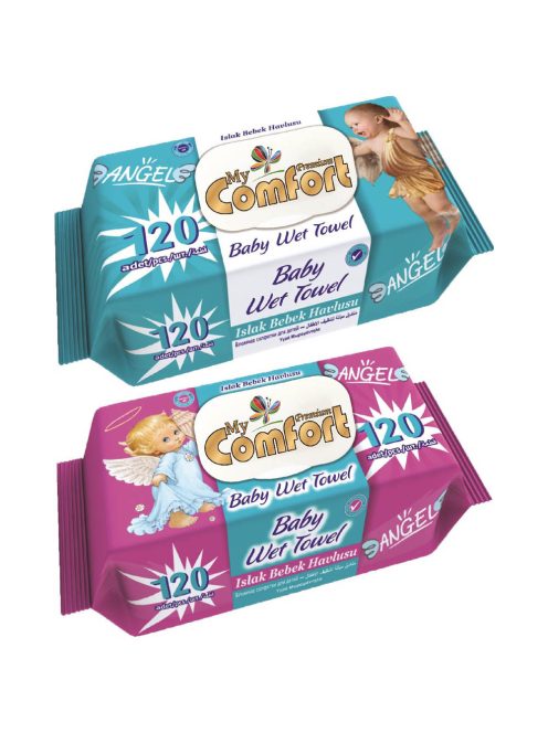 My Comfort nedves törlőkendő kupakos 120db - angyalkás