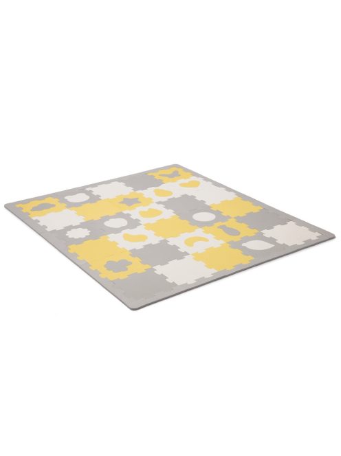 Kinderkraft szivacspuzzle szőnyeg - Luno Shape 30db sárga-szürke