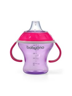   BabyOno Itatópohár, csöpögésmentes puha csőrrel, 3 hó, 180 ml, pink, 1456/02