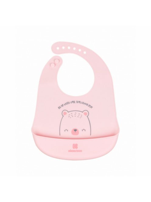 Kikkaboo szilikon előke, Bear with Me - pink