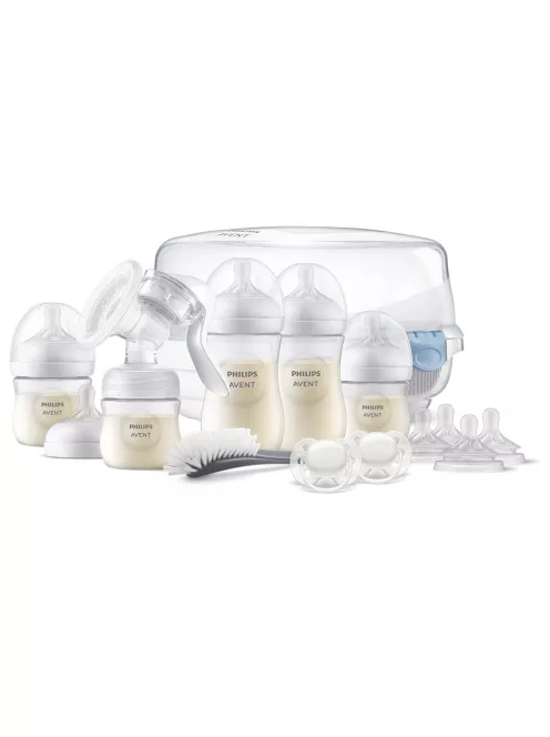 Philips AVENT Kézi mellszívó kezdő szett Natural Response mikrohullámú sterilizátorral