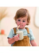 Nattou szívószálas itatópohár szilikon - homok