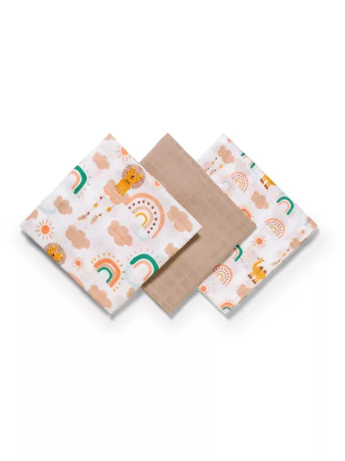 BabyOno Textilpelenka, színes, 3 db, bézs, 348/08