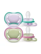 Philips AVENT Játszócumi Ultra Air neutral 0-6hó lányos 2db - lila