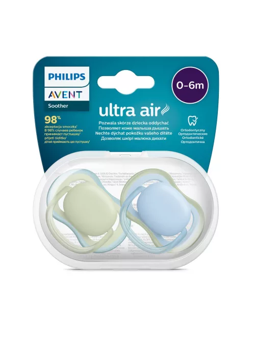 Philips AVENT Játszócumi Ultra Air neutral 0-6hó fiús 2db - kék