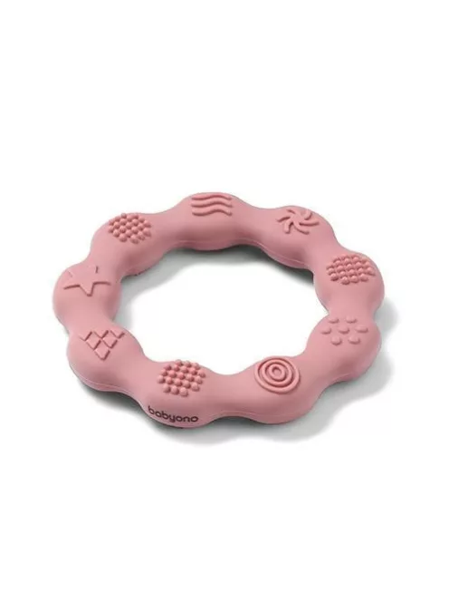 BabyOno Rágóka, RING, szilikon, gyűrű, rózsaszín, 825/02
