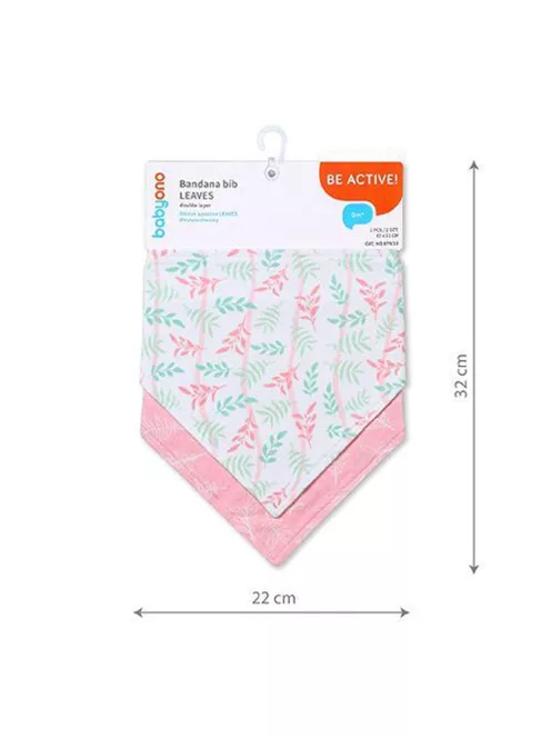 BabyOno Előke, háromszög, 2db, Leaves, 879/10