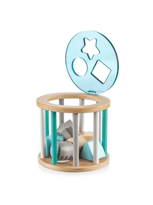 Zopa fa játék formabedobó henger kék
