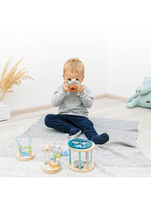 Zopa fa játék formabedobó henger kék