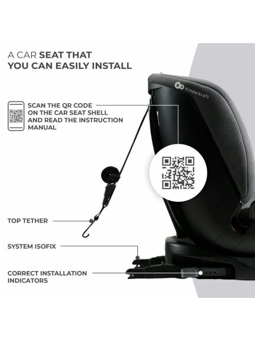 Kinderkraft gyerekülés Xpedition 2 i-Size 360 fok Isofix 40-150cm szürke