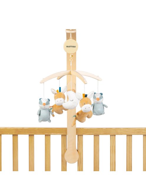 Nattou zenélő-forgó plüss fa állvánnyal - Felix and Leo