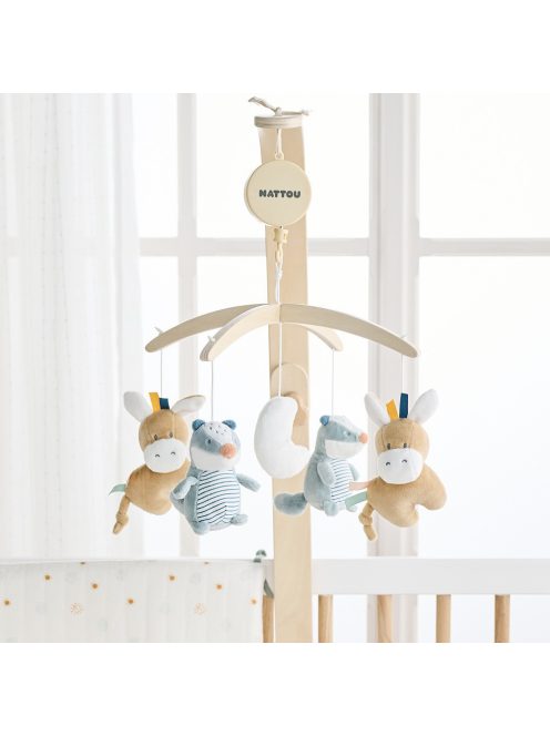 Nattou zenélő-forgó plüss fa állvánnyal - Felix and Leo