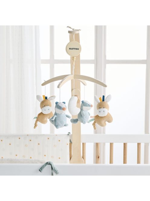 Nattou zenélő-forgó plüss fa állvánnyal - Felix and Leo