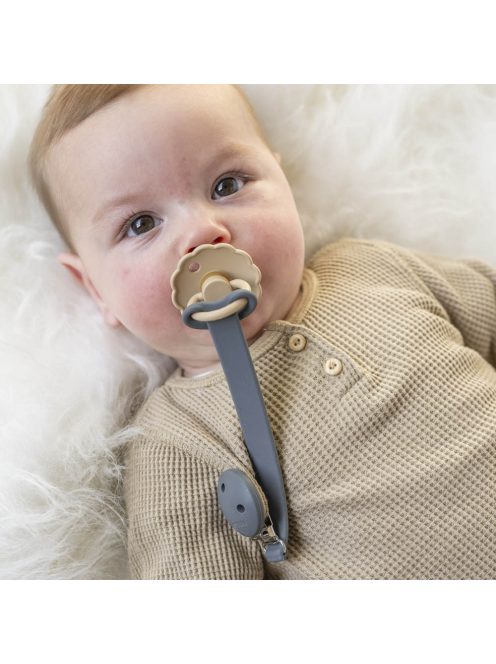 Nattou szilikon cumitartó szalag - sötétszürke