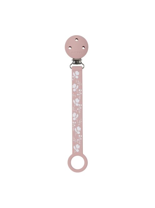 Nattou szilikon cumitartó szalag - pink mintás