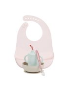 Nattou szilikon étkészlet 4 részes ivópohárral - pink