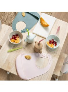 Nattou szilikon étkészlet 4 részes ivópohárral - pink