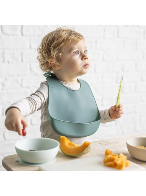 Nattou szilikon étkészlet 4 részes ivópohárral - zöld