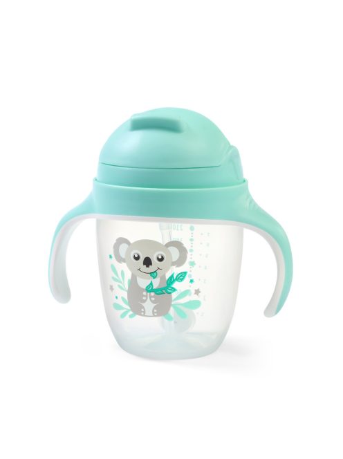 BabyOno Itatópohár szívószállal, füllel, 240 ml, menta, 1464/03