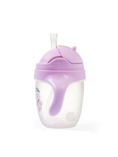   BabyOno Itatópohár szívószállal, füllel, 240 ml, lila, 1464/05