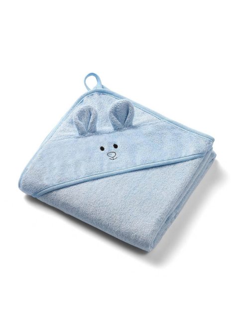 BabyOno Fürdőlepedő kapucnis, bambusz, 100x100 cm, egérfülekkel, kék, 1553/02